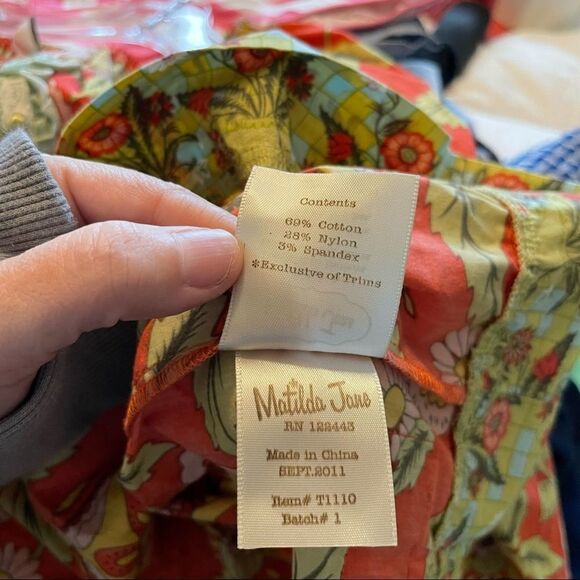 Matilda Jane Serendipity Tomato Peasant Top Blouse Floral Orange Easter 6 - Picture 3 of 3